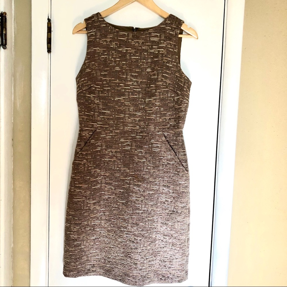 Banana Republic gold shimmer sleeveless dress